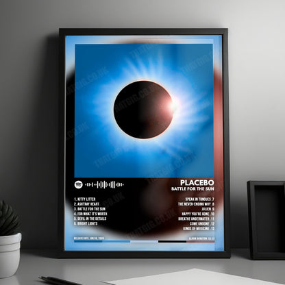 Placebo "Battle for the Sun" Album Cover Poster - with Complete Tracklist