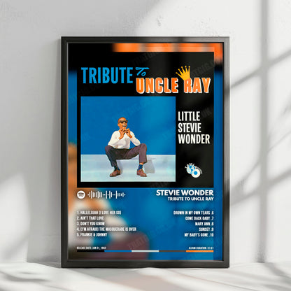 Stevie Wonder "Tribute To Uncle Ray" Album Cover Poster - with Complete Tracklist
