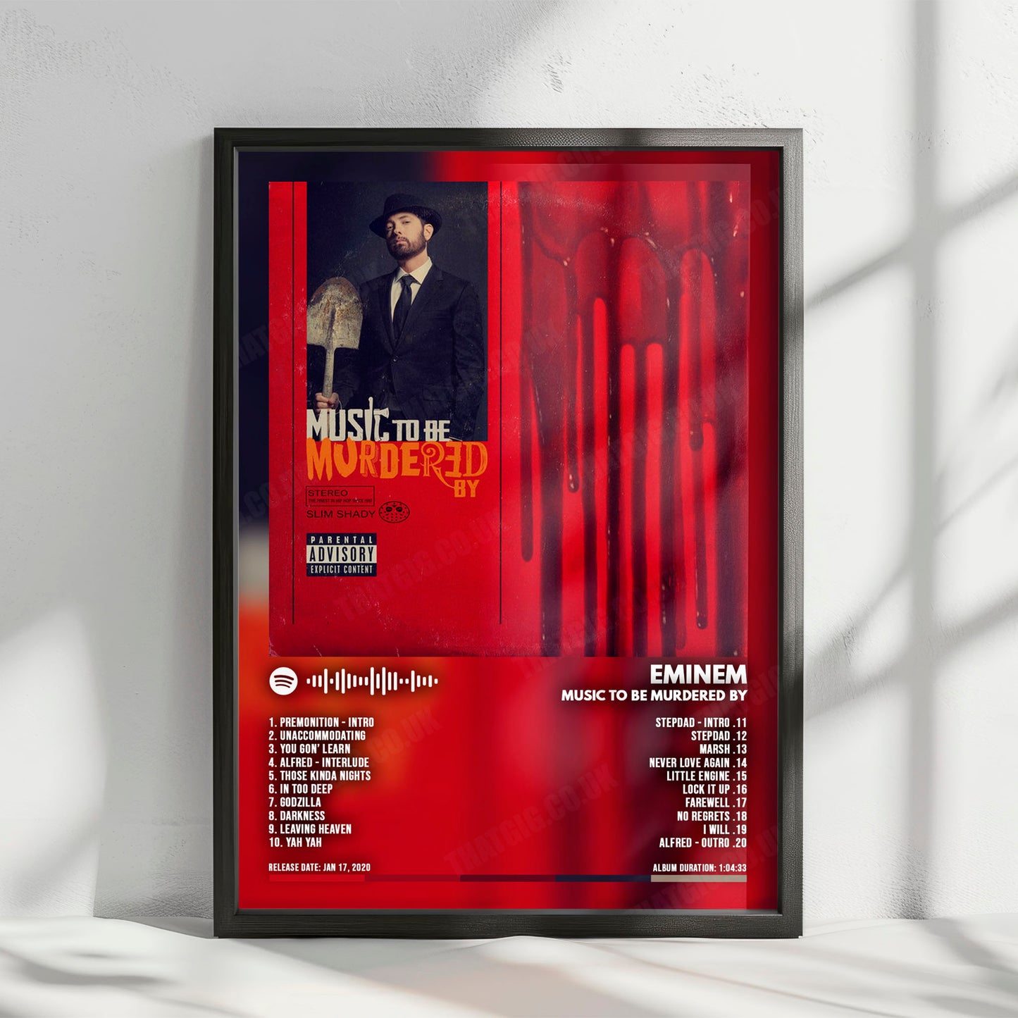 Eminem "Music to Be Murdered By" Album Cover Poster - with Complete Tracklist