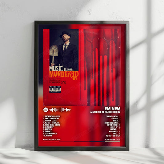 Eminem "Music to Be Murdered By" Album Cover Poster - with Complete Tracklist