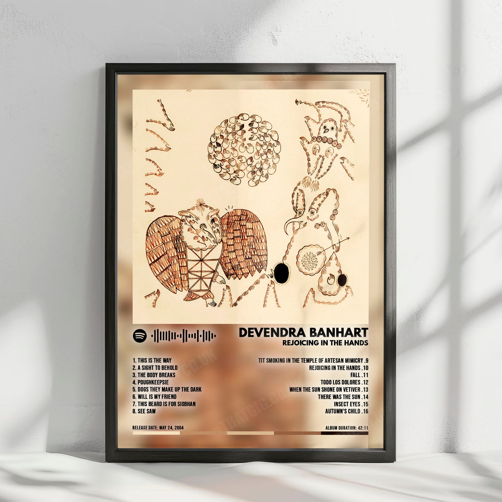 Devendra Banhart "Rejoicing in the Hands" Album Cover Poster - with Complete Tracklist