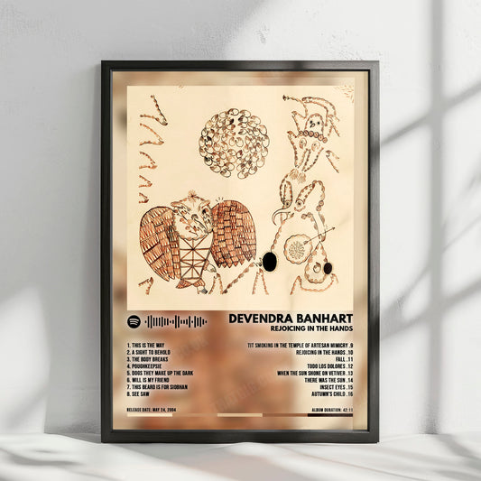 Devendra Banhart "Rejoicing in the Hands" Album Cover Poster - with Complete Tracklist