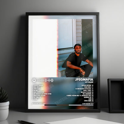 Jpegmafia "Veteran" Album Cover Poster - with Complete Tracklist