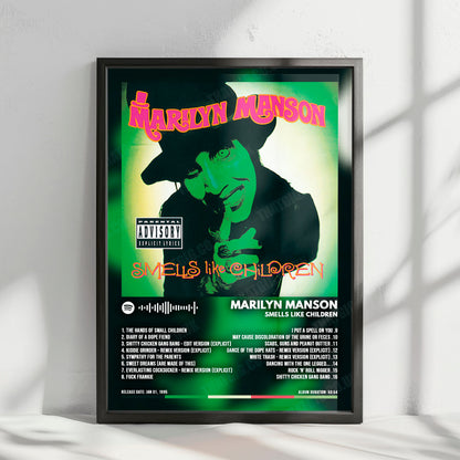 Marilyn Manson "Smells Like Children" Album Cover Poster - with Complete Tracklist