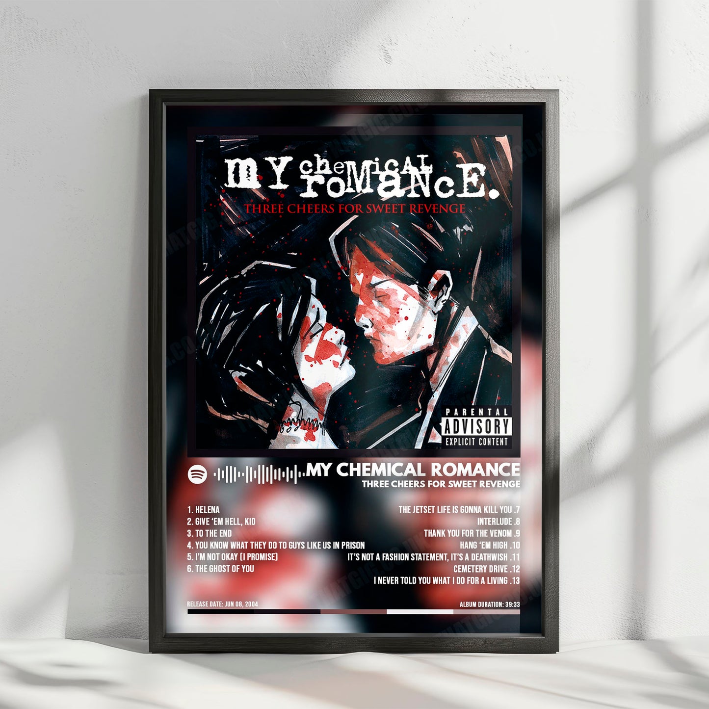 My Chemical Romance "Three Cheers for Sweet Revenge" Album Cover Poster - with Complete Tracklist