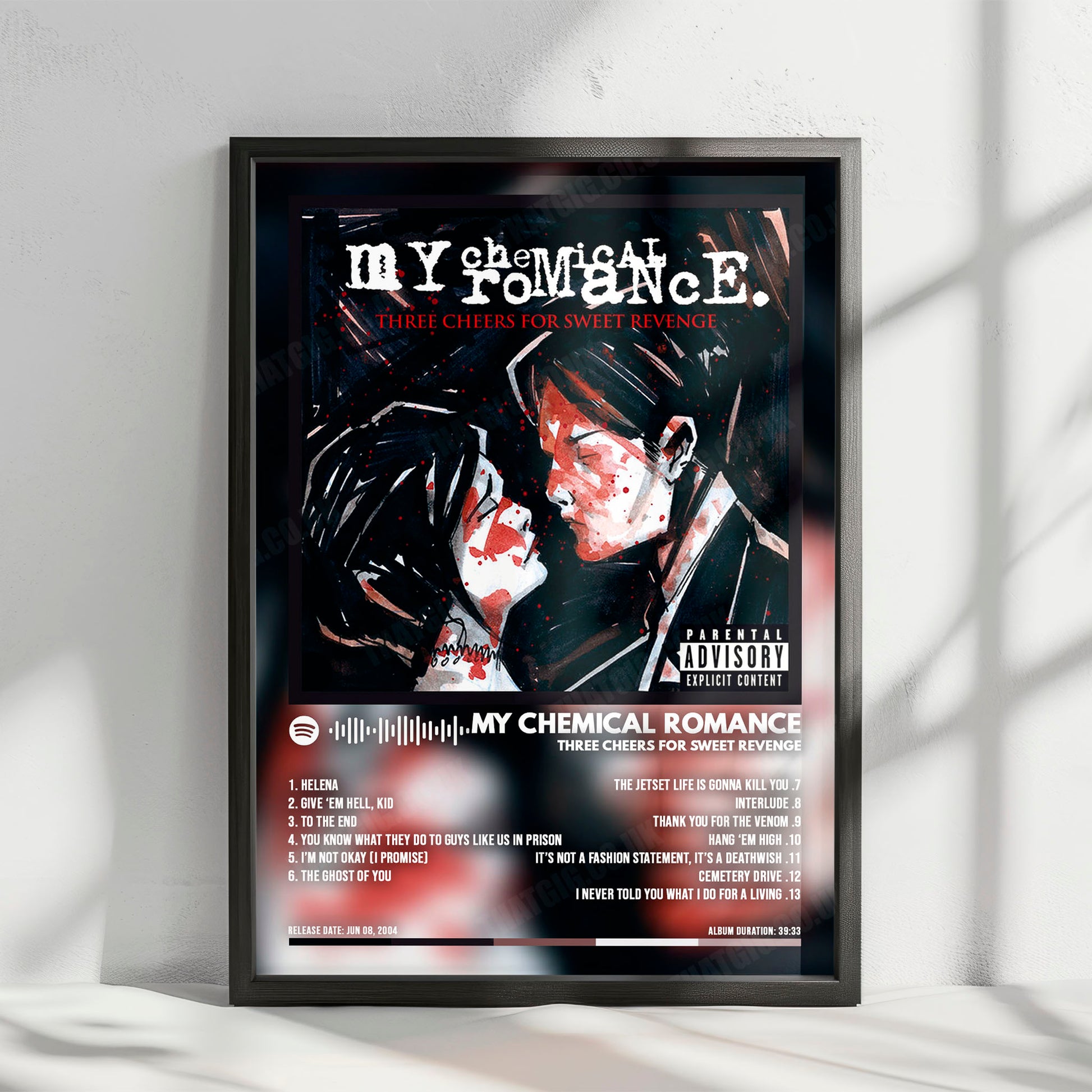 My Chemical Romance "Three Cheers for Sweet Revenge" Album Cover Poster - with Complete Tracklist