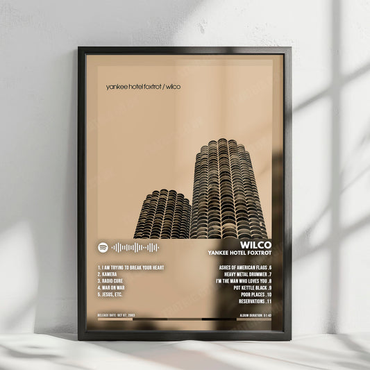 Wilco "Yankee Hotel Foxtrot " Album Cover Poster - with Complete Tracklist