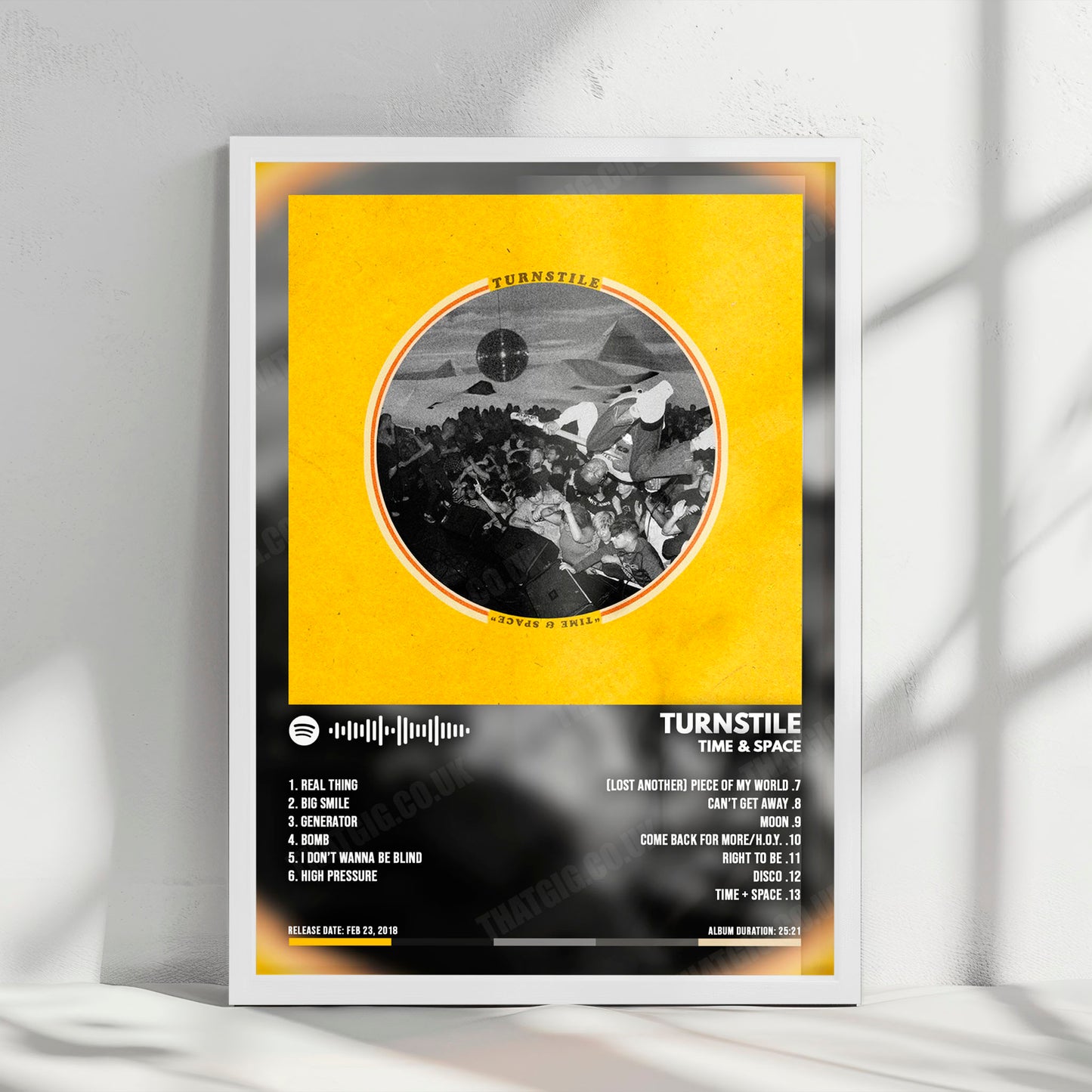 Turnstile "Time & Space" Album Cover Poster - with Complete Tracklist