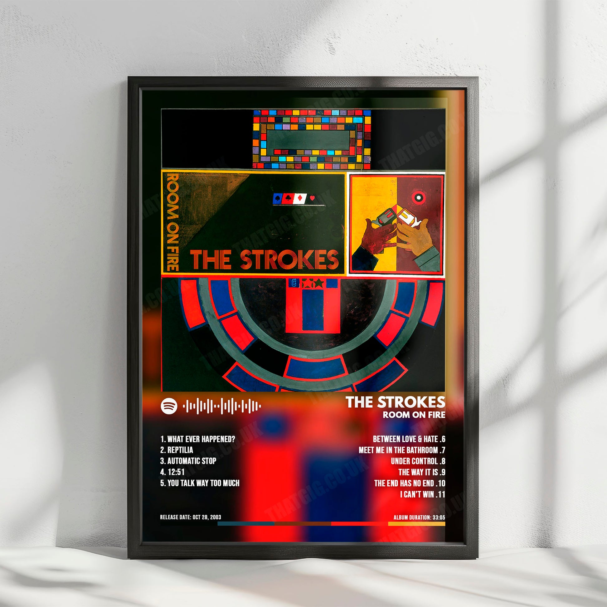 The Strokes "Room on Fire" Album Cover Poster - with Complete Tracklist