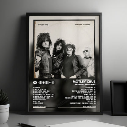 Mötley Crüe "From The Beginning" Album Cover Poster - with Complete Tracklist