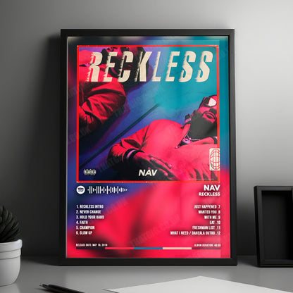 NAV "RECKLESS" Album Cover Poster - with Complete Tracklist