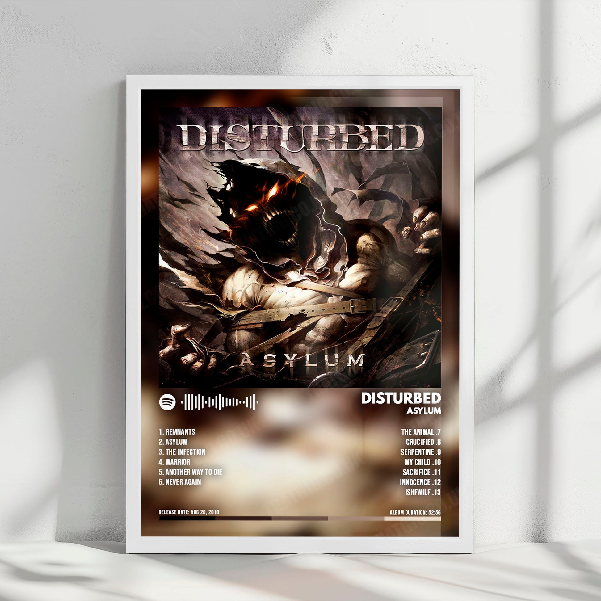 Disturbed "Asylum " Album Cover Poster - with Complete Tracklist