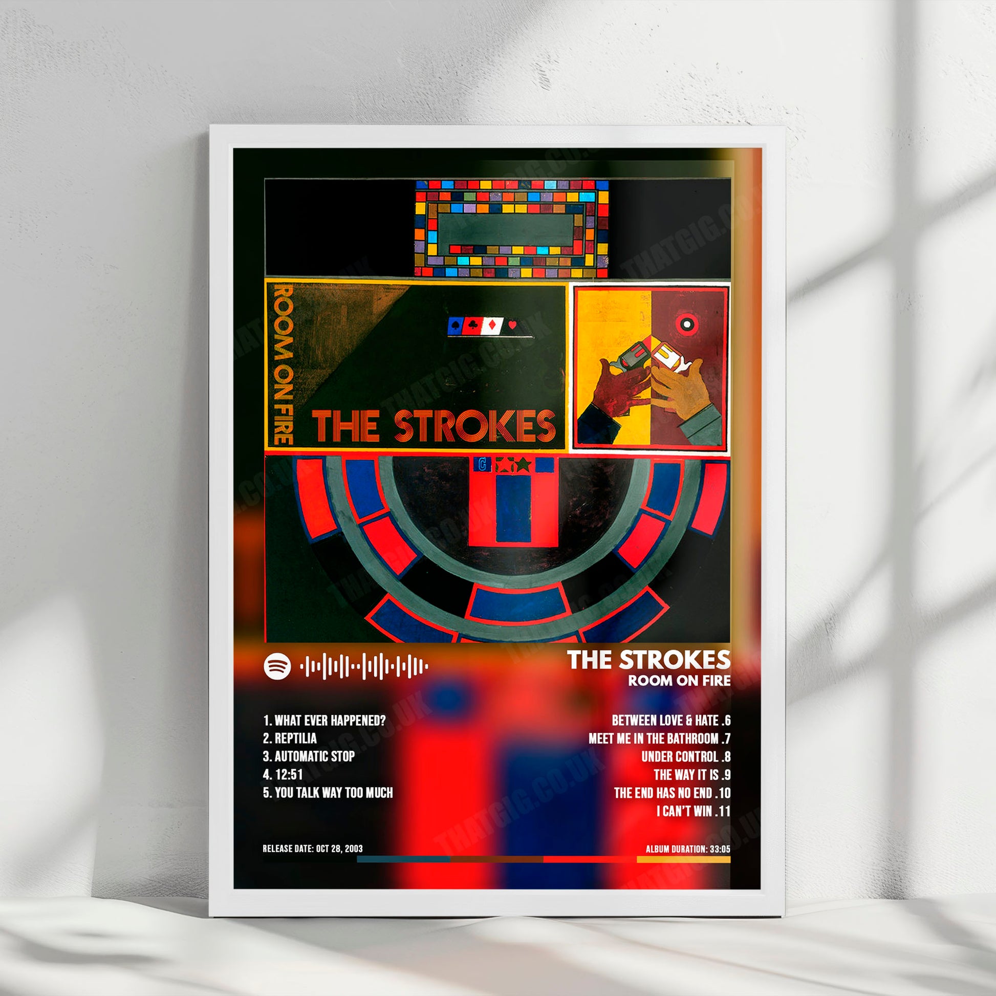 The Strokes "Room on Fire" Album Cover Poster - with Complete Tracklist