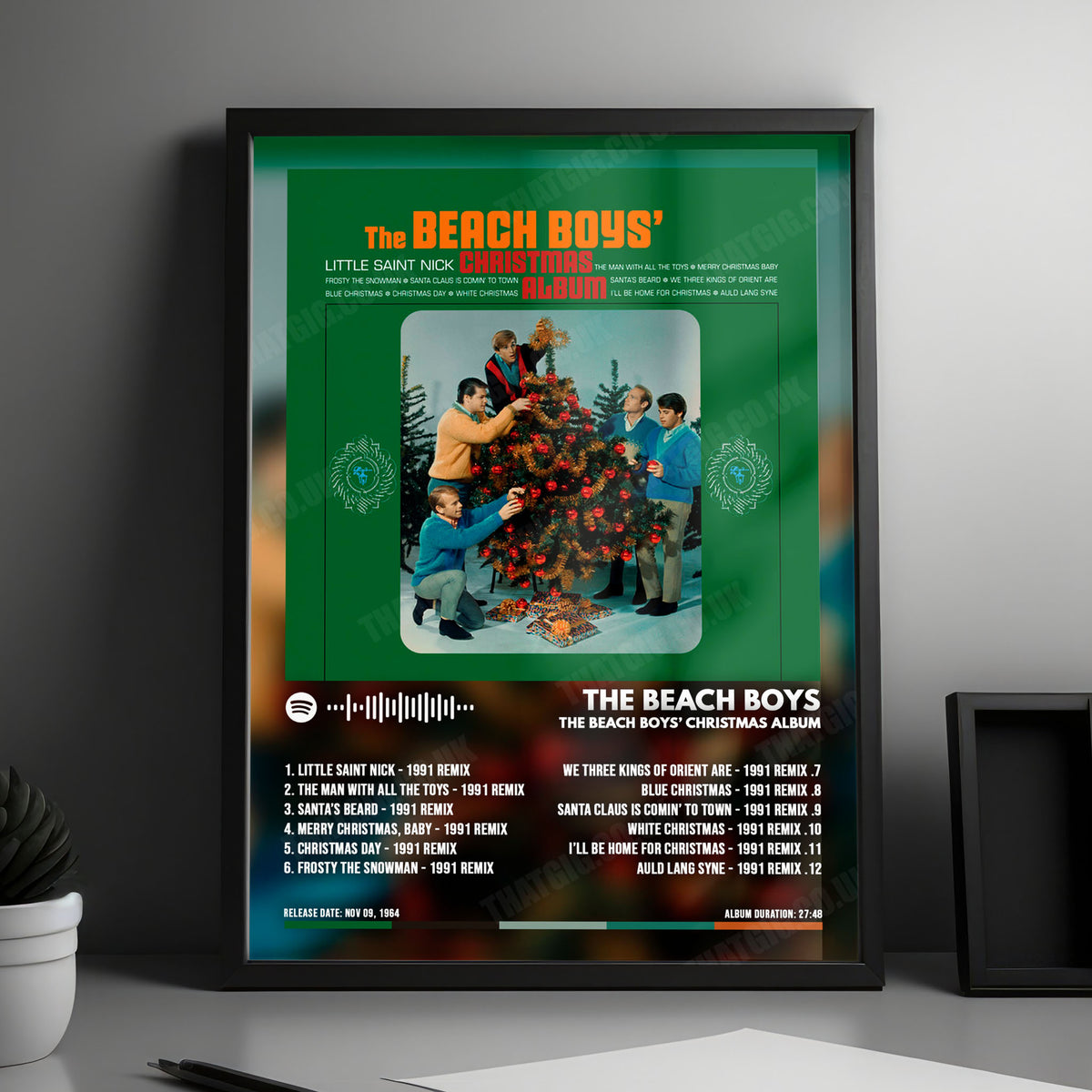 The Beach Boys "The Beach Boys' Christmas Album" Album Cover Poster - with Complete Tracklist