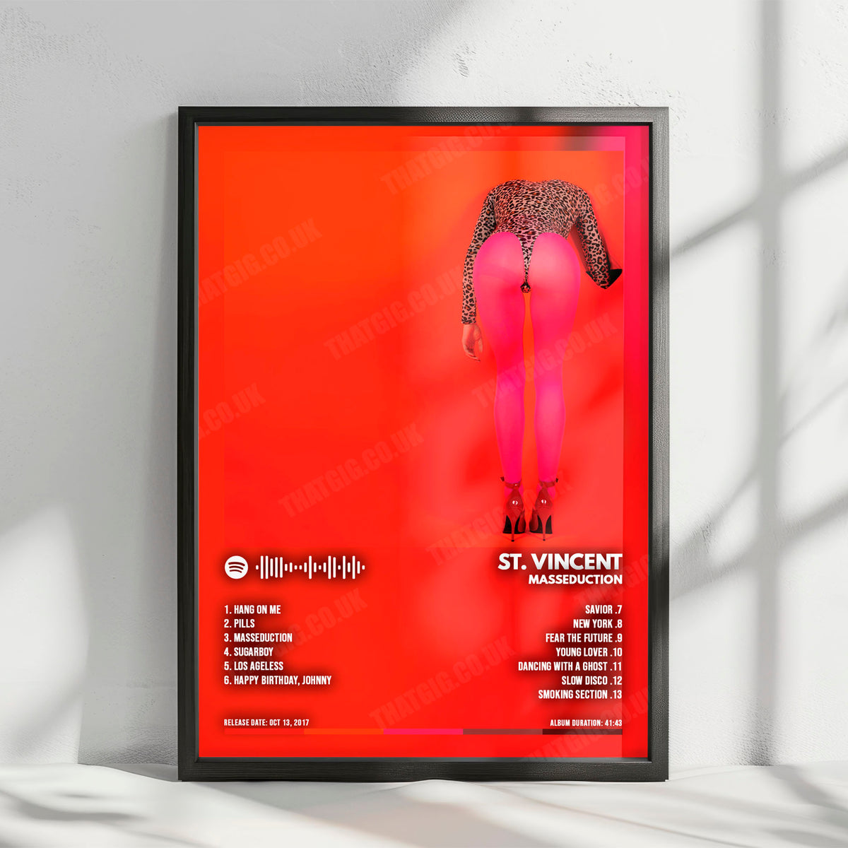 St. Vincent "MASSEDUCTION" Album Cover Poster - with Complete Tracklist