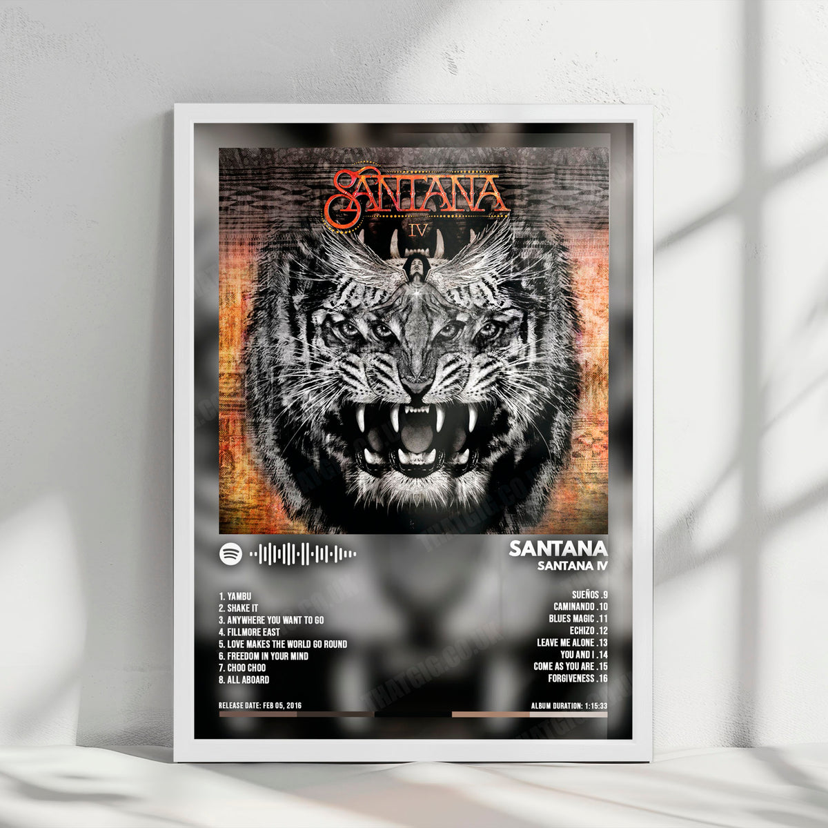 Santana "Santana IV" Album Cover Poster - with Complete Tracklist