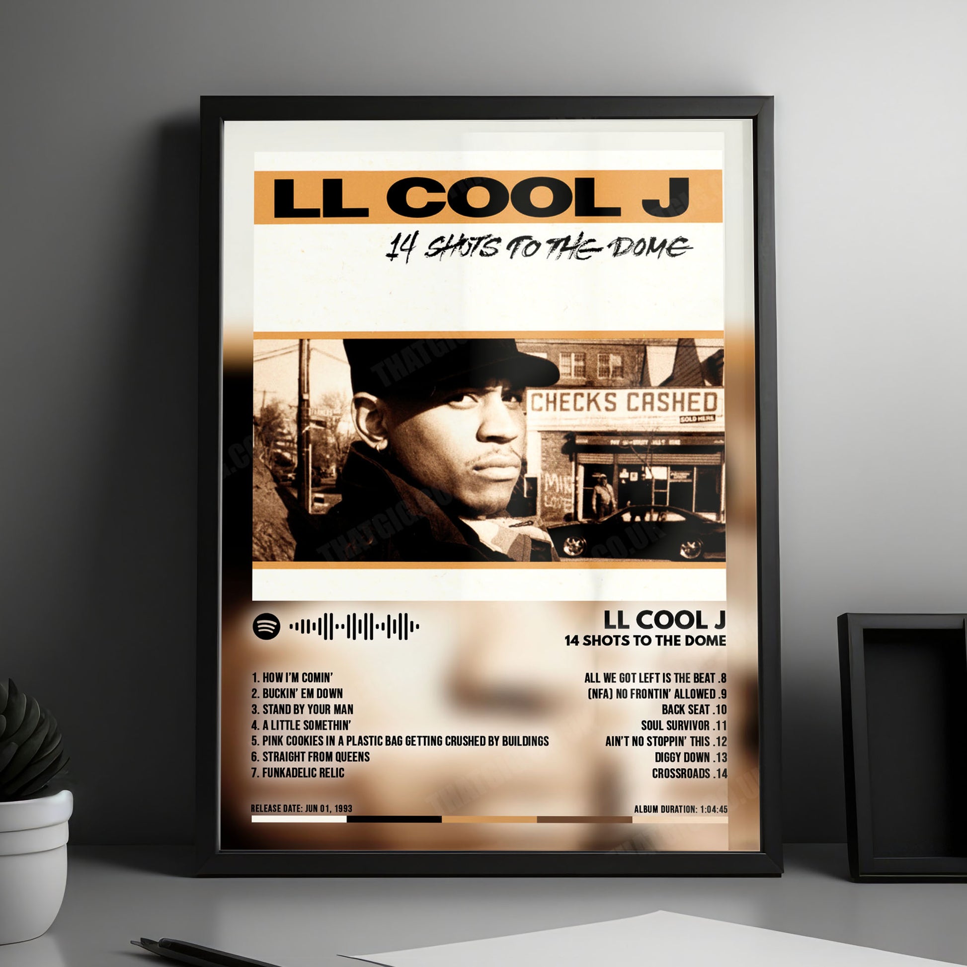 LL Cool J "14 Shots To The Dome" Album Cover Poster - with Complete Tracklist