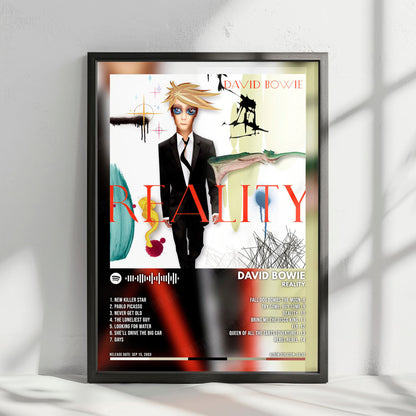 David Bowie "Reality" Album Cover Poster - with Complete Tracklist