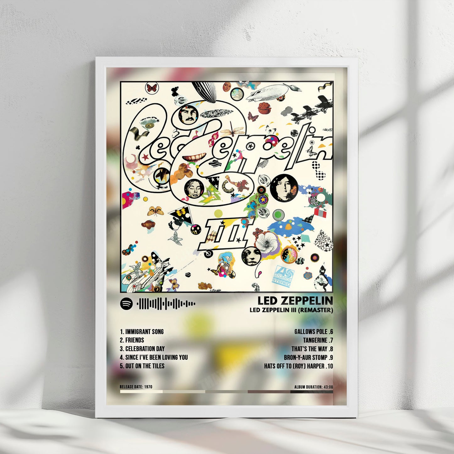 Led Zeppelin "III" Album Cover Poster - with Complete Tracklist