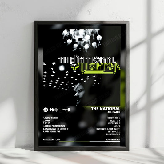 The National "Alligator" Album Cover Poster - with Complete Tracklist