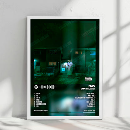 NAV "OMW2 REXDALE" Album Cover Poster - with Complete Tracklist
