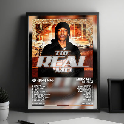 Meek Mill "The Real Me" Album Cover Poster - with Complete Tracklist