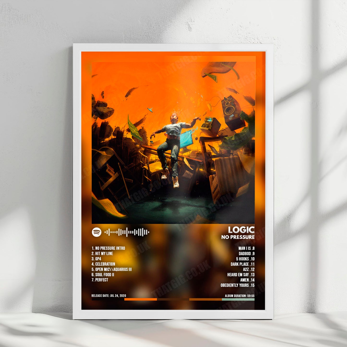 Logic "No Pressure" Album Cover Poster - with Complete Tracklist
