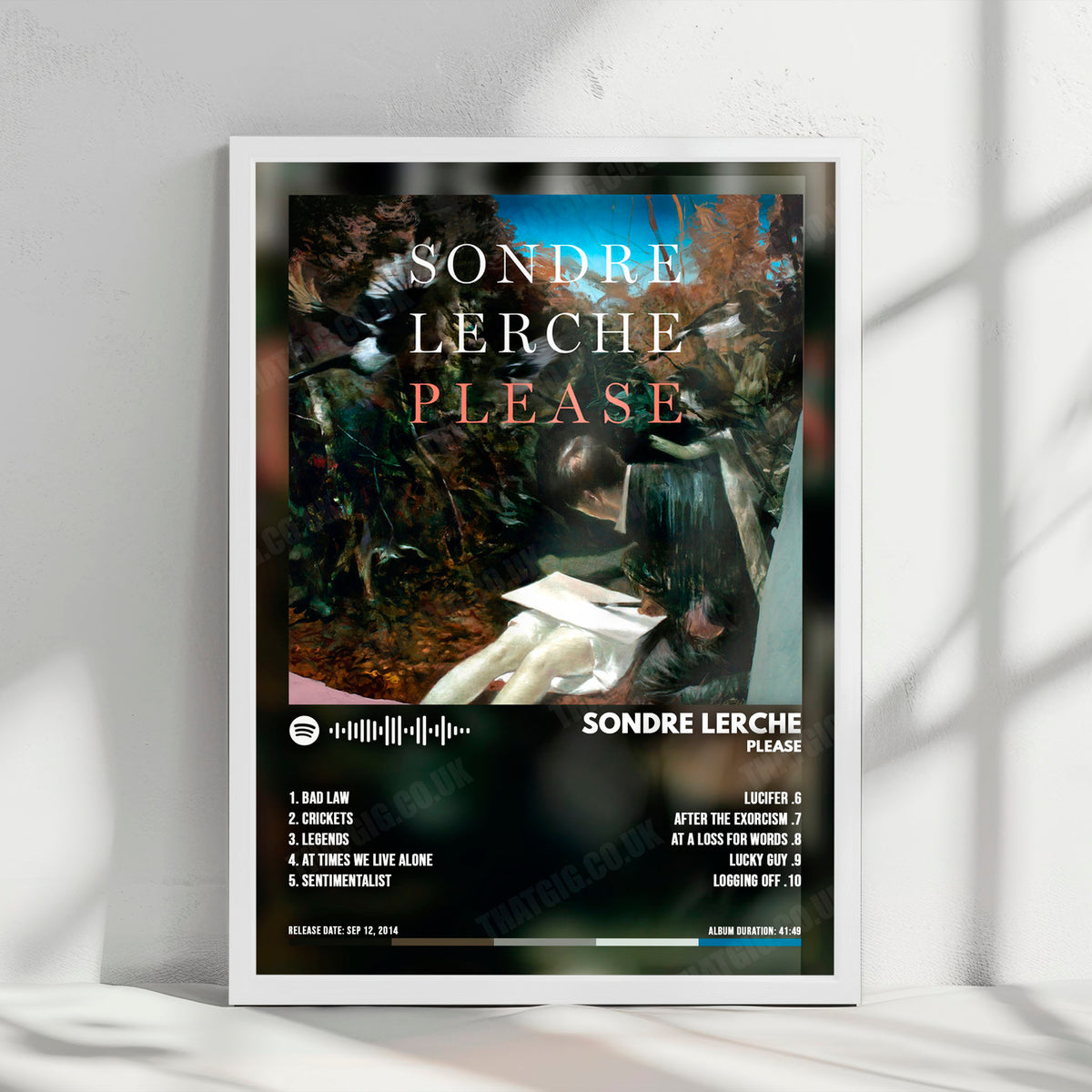 Sondre Lerche "Please" Album Cover Poster - with Complete Tracklist