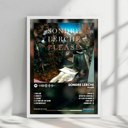 Sondre Lerche "Please" Album Cover Poster - with Complete Tracklist