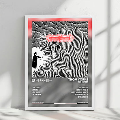 Thom Yorke "The Eraser" Album Cover Poster - with Complete Tracklist