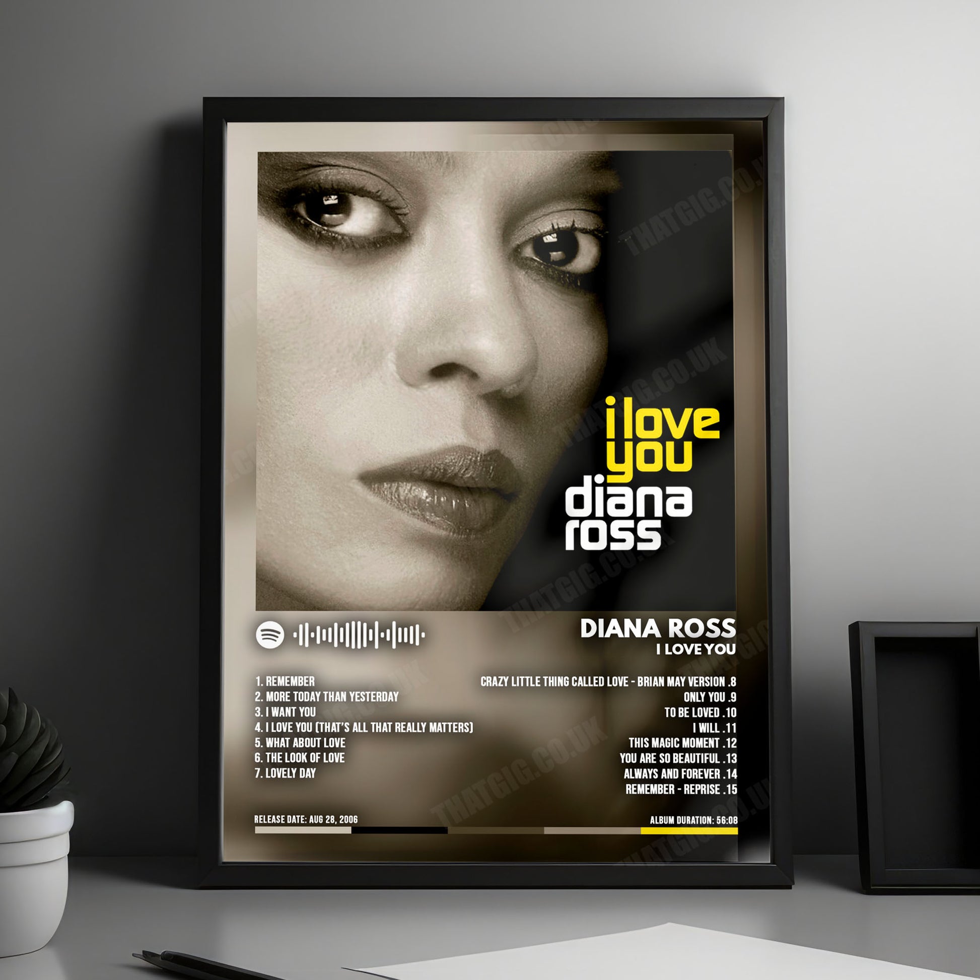 Diana Ross "I Love You" Album Cover Poster - with Complete Tracklist