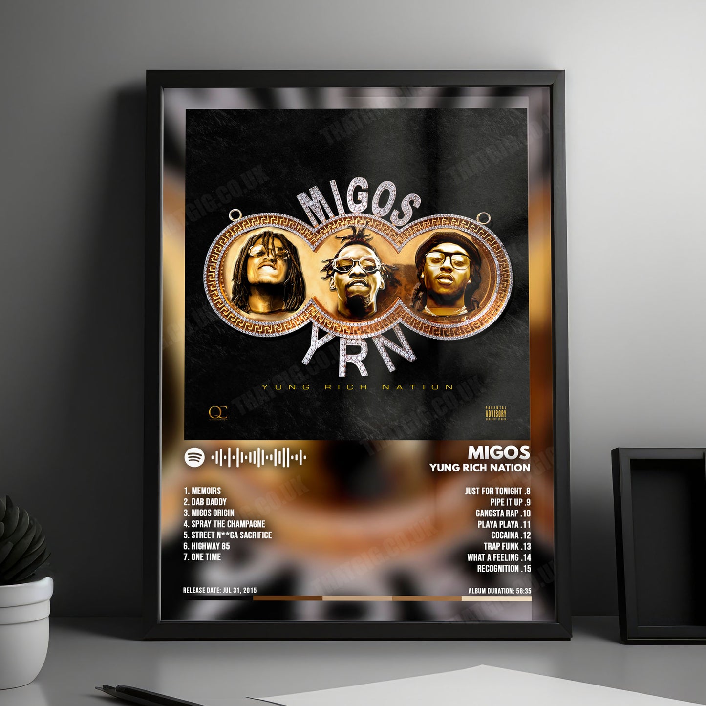Migos "Yung Rich Nation" Album Cover Poster - with Complete Tracklist