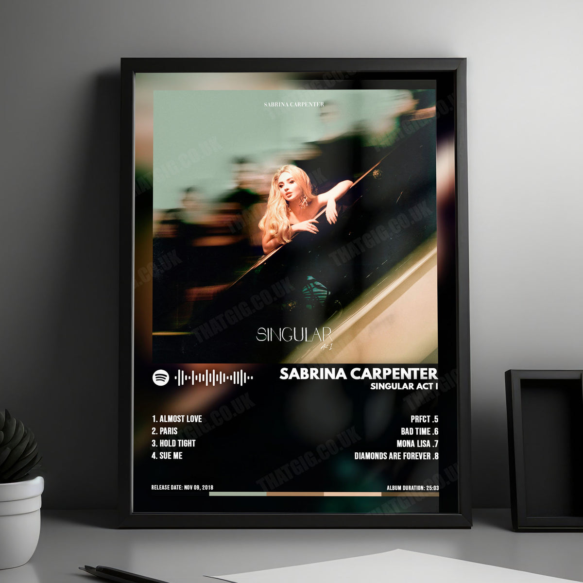 Sabrina Carpenter "Singular Act I" Album Cover Poster - with Complete Tracklist