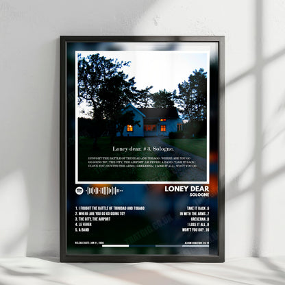 Loney Dear "Sologne" Album Cover Poster - with Complete Tracklist