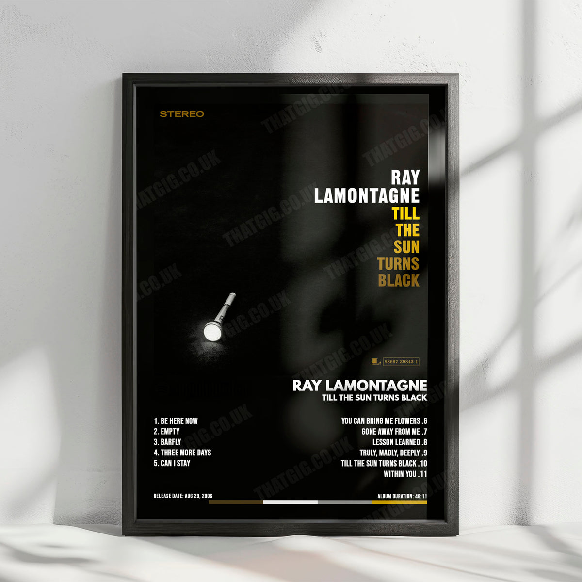 Ray LaMontagne "Till The Sun Turns Black" Album Cover Poster - with Complete Tracklist