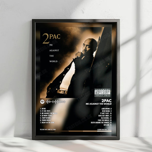 2Pac "Me Against the World" Album Cover Poster - with Complete Tracklist