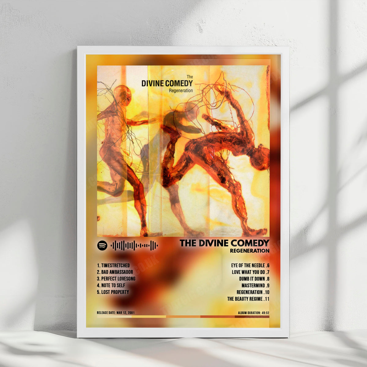 The Divine Comedy "Regeneration" Album Cover Poster - with Complete Tracklist