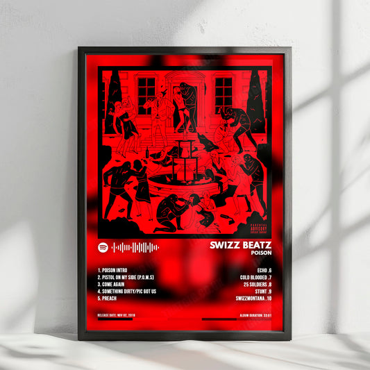 Swizz Beatz "Poison" Album Cover Poster - with Complete Tracklist