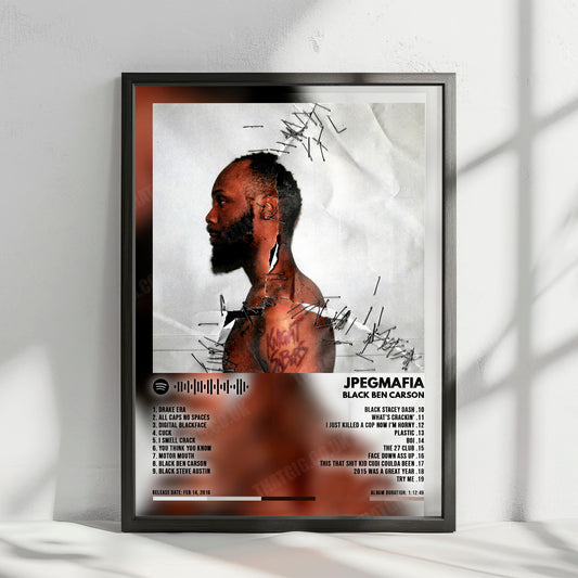 Jpegmafia "Black Ben Carson" Album Cover Poster - with Complete Tracklist