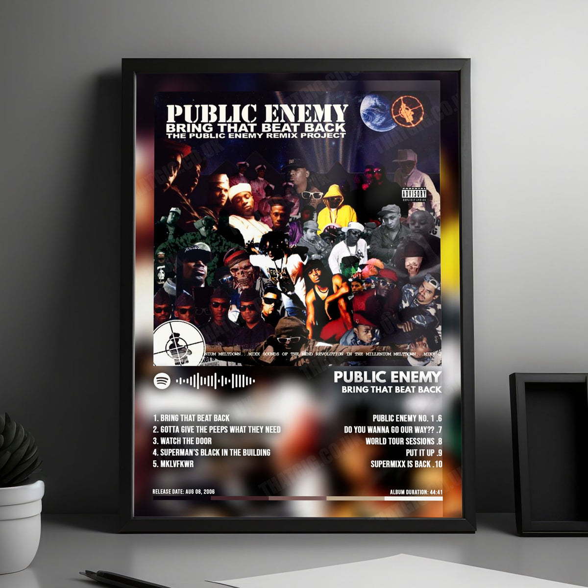 Public Enemy "Bring That Beat Back" Album Cover Poster - with Complete Tracklist