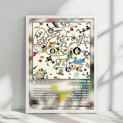 Led Zeppelin "II" Album Cover Poster - with Complete Tracklist