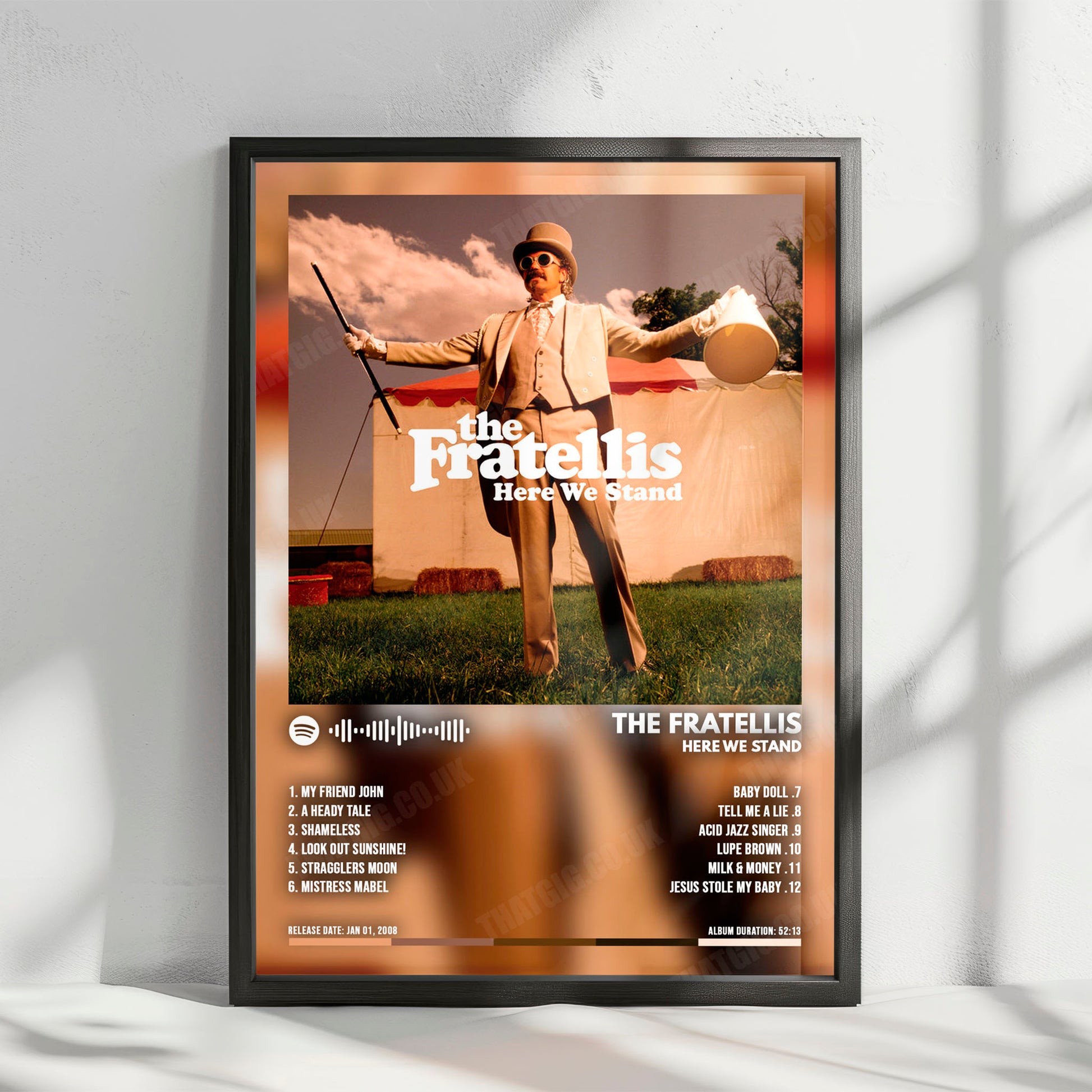 The Fratellis "Here We Stand" Album Cover Poster - with Complete Tracklist