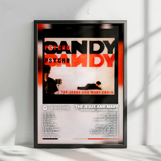 The Jesus and Mary Chain "Psychocandy" Album Cover Poster - with Complete Tracklist