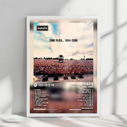 Oasis "Time Flies" Album Cover Poster - with Complete Tracklist