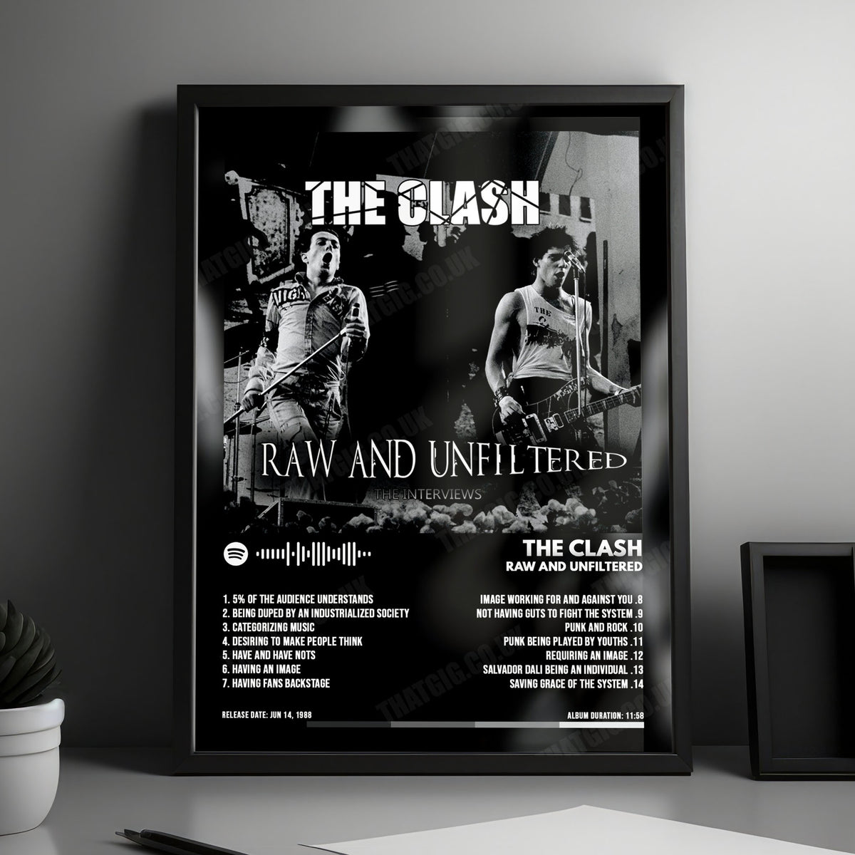 The Clash "Raw and Unfiltered" Album Cover Poster - with Complete Tracklist