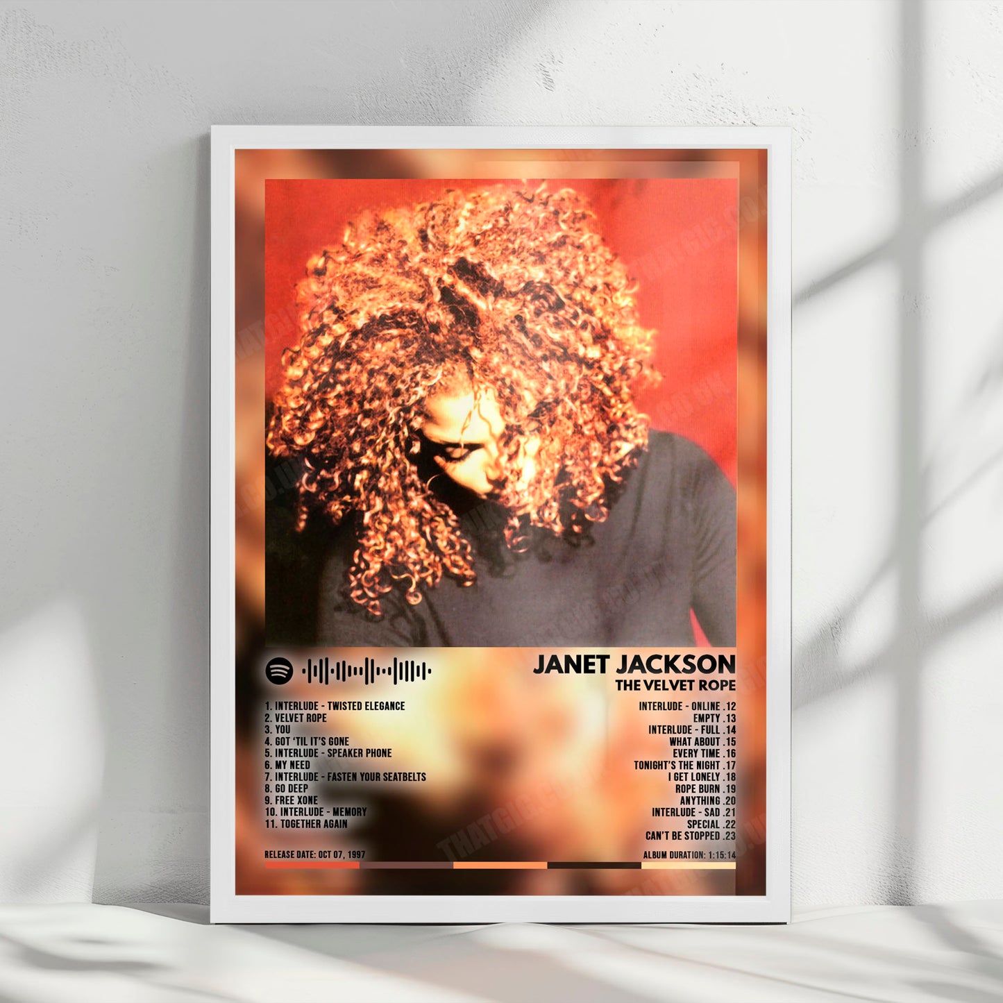 Janet Jackson "The Velvet Rope" Album Cover Poster - with Complete Tracklist