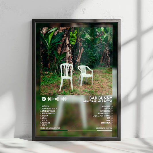 Bad Bunny "Debí Tirar Más Fotos" Album Cover Poster - with Complete Tracklist