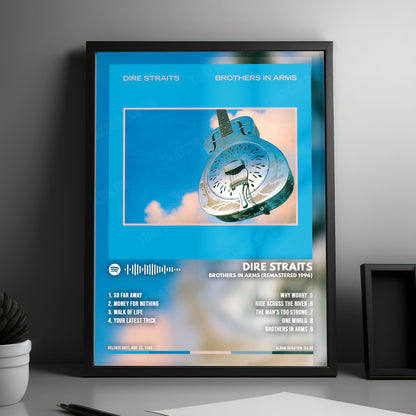 Dire Straits "Brothers in Arms " Album Cover Poster - with Complete Tracklist