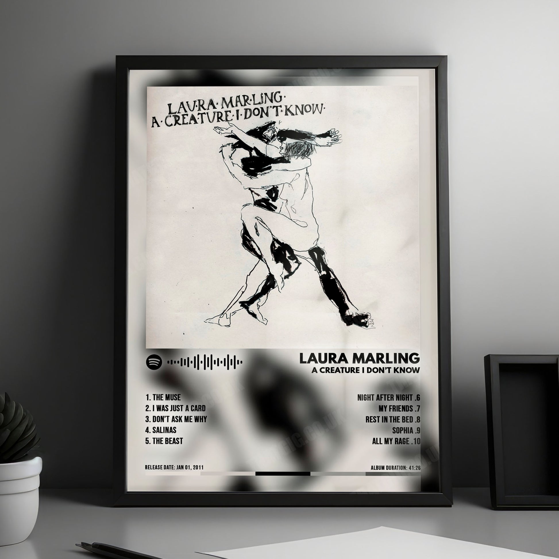 Laura Marling "A Creature I Don't Know" Album Cover Poster - with Complete Tracklist