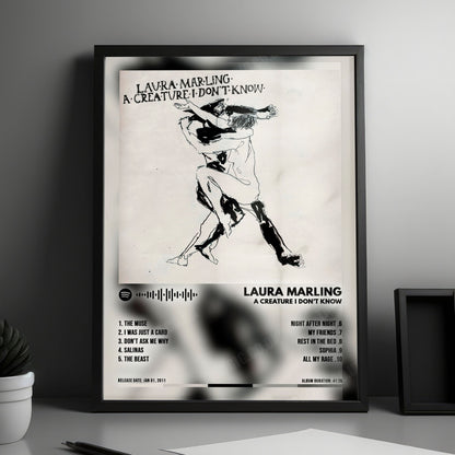 Laura Marling "A Creature I Don't Know" Album Cover Poster - with Complete Tracklist